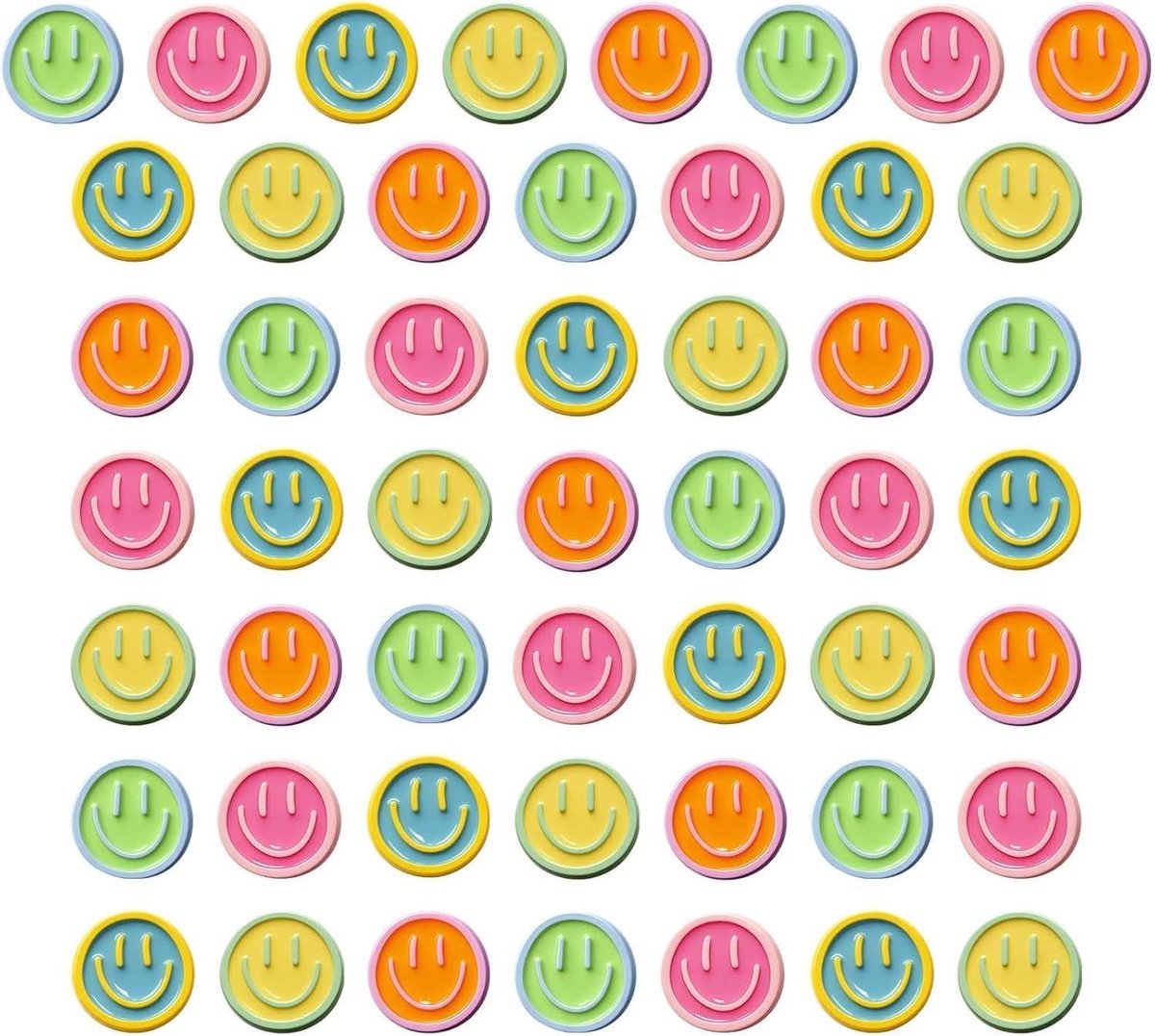 Omgoods - 72 Stuks Smiley Koelkastmagneten - Kleurrijke Rubber Magneten voor Decoratie