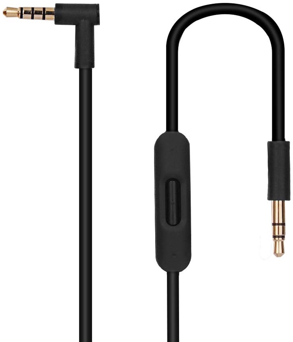Vervangende Aux-kabel compatibel met Beats Solo 2 Solo 3 HD Studio 2 3 Pro Detox koptelefoons, 3,5 mm naar 3,5 mm jack audiokabel met microfoon en volumeregeling, 1,5 m / 4,9 ft
