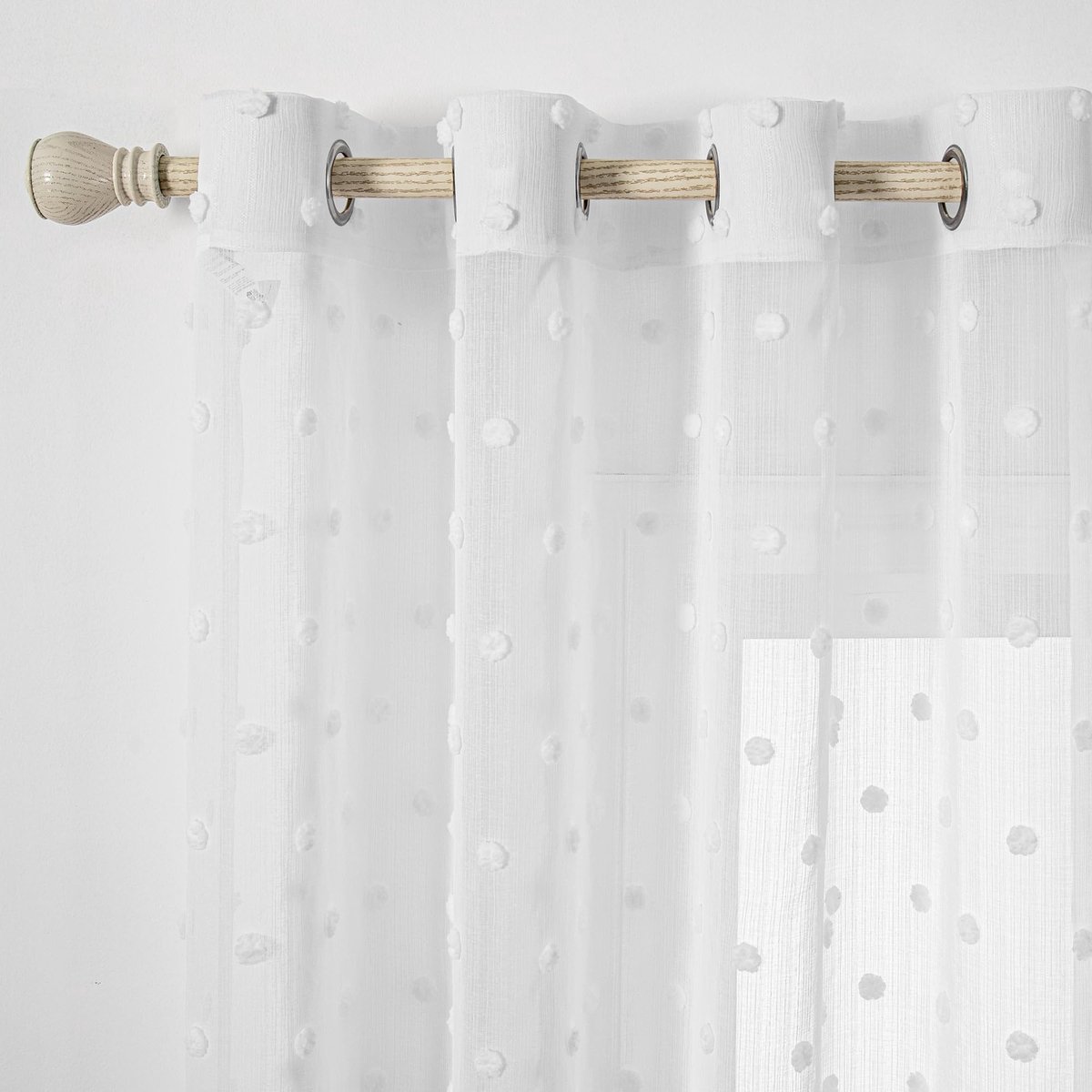 Omgoods - Gordijn met Kwastjes Bloemvorm - Roze - 140 x 240 cm