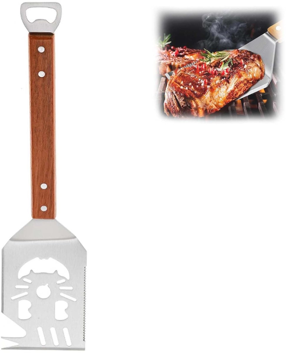 Omgoods - 7-in-1 Grillset van Roestvrij Staal - Multifunctioneel en Draagbaar