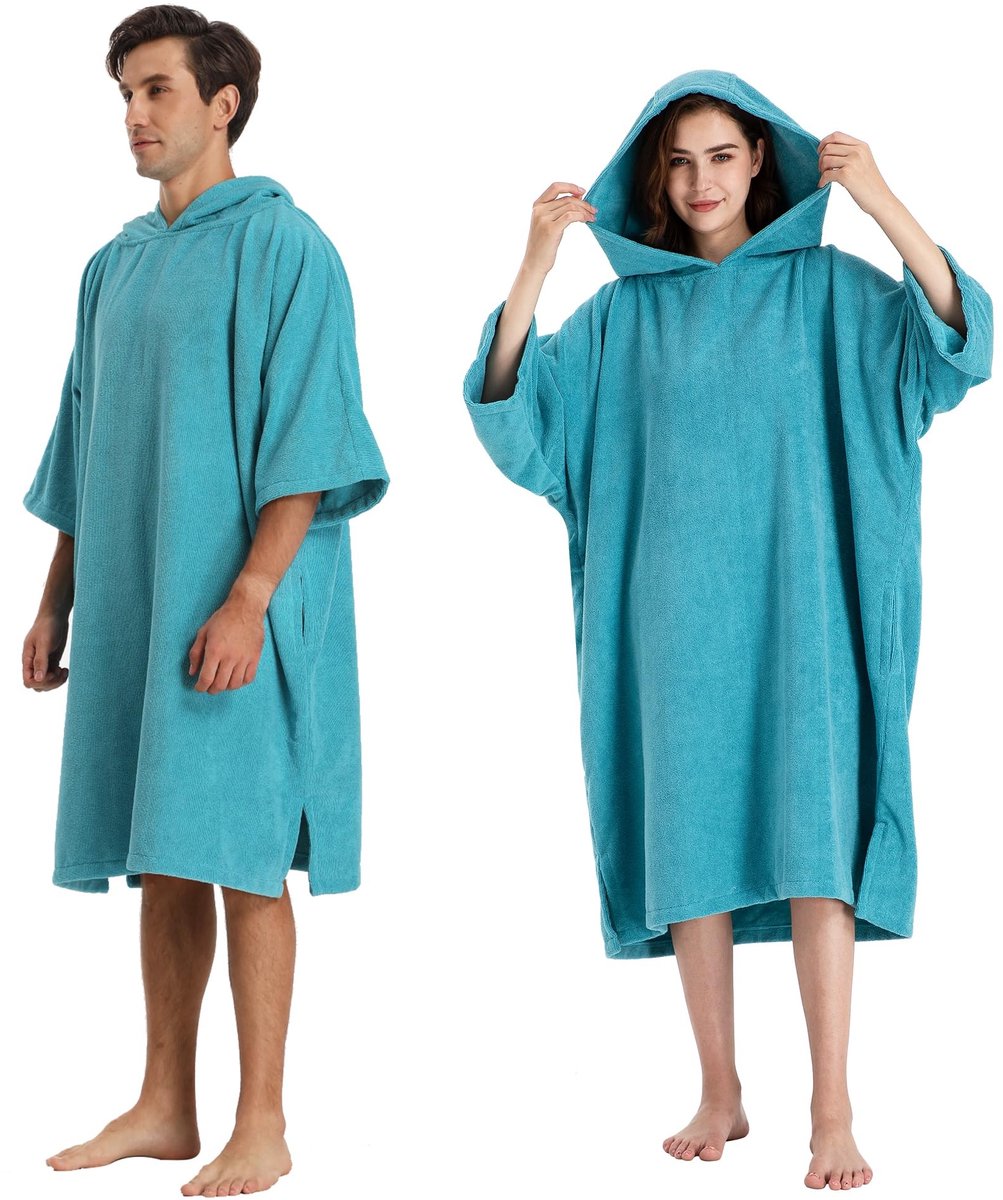Omgoods - Lichtgewicht Bad Poncho met Capuchon voor Strand en Zwemmen