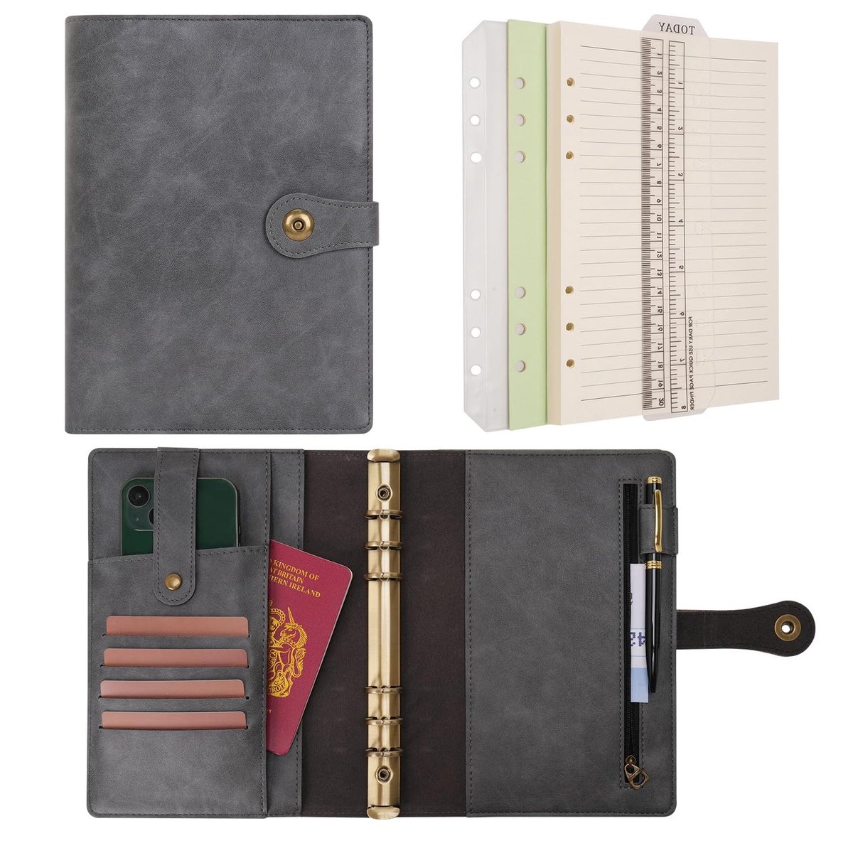 Omgoods - Ring Binder Travel Diary Journal A5 - Leer en Navulbaar