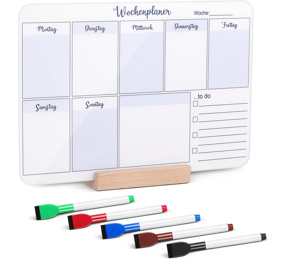 Omgoods - Tenare Uitwisbaar Week Maandplannerbord voor Taken en Maaltijden - Paars