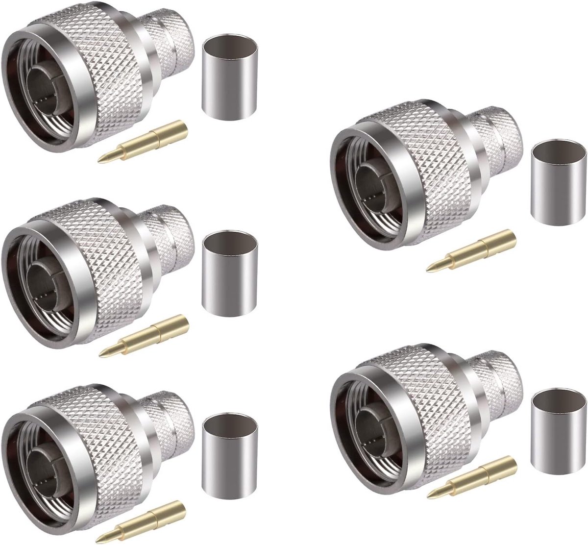 5STKS N Mannelijke Connectoren 50 Ohm N Mannelijke Krimp RF Coaxiale Connector voor VLMR400 RG8 50-7 7D-FB RG213 RF Coaxiale Kabel