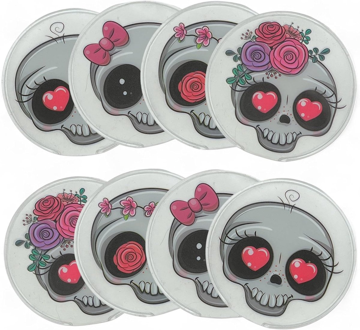 Set van 8 handwarmers om te knikken, herbruikbare zakwarmers voor kinderen en volwassenen, warmteknikkussen met trendy motieven, voor koude dagen onderweg