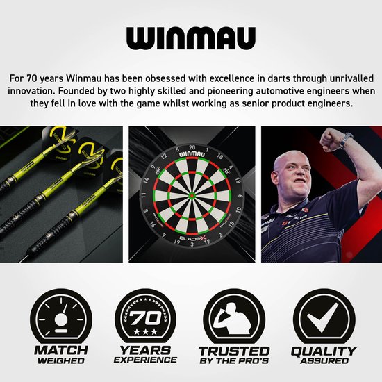 Winmau Dartpijlen MvGerwen Premium Brass 21g van Winmau — afbeelding 5