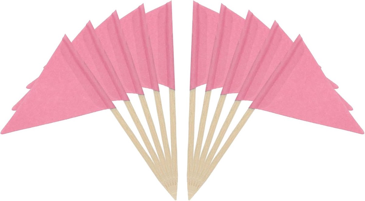 Tandenstokers, 100 stuks kleurrijke kaasmarkers gekleurde tandenstokers etikettering markering taart toppers cupcake sandwiches cocktail party decor, roze