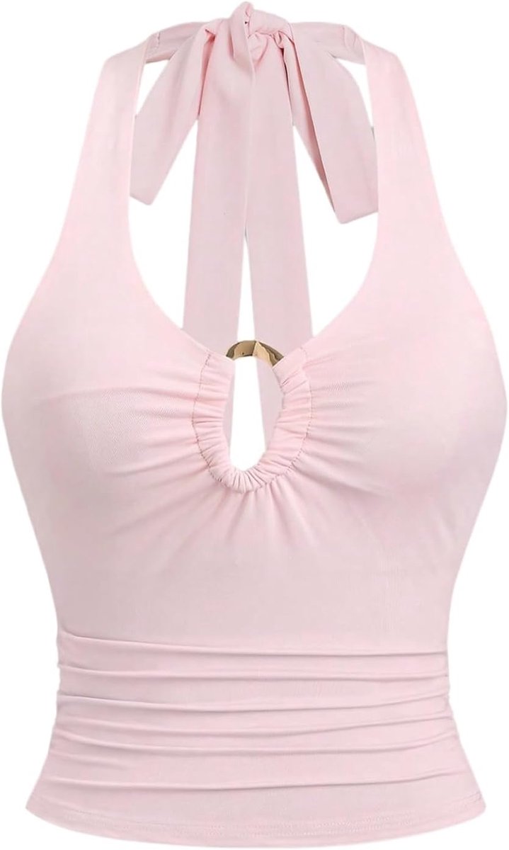 Y2k Damestop met schouderbandjes, Y2k, crop top, haltertop, buikvrij bovenstuk, Y2k outfit