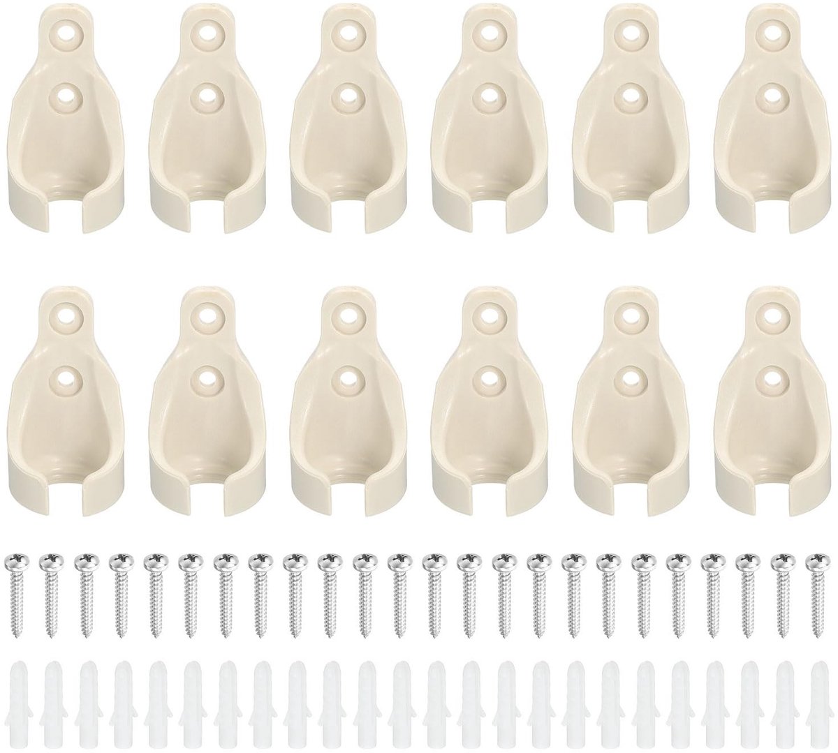 Omgoods - Bungee-balhouders voor Rolgordijnen - Set van 12, Beige