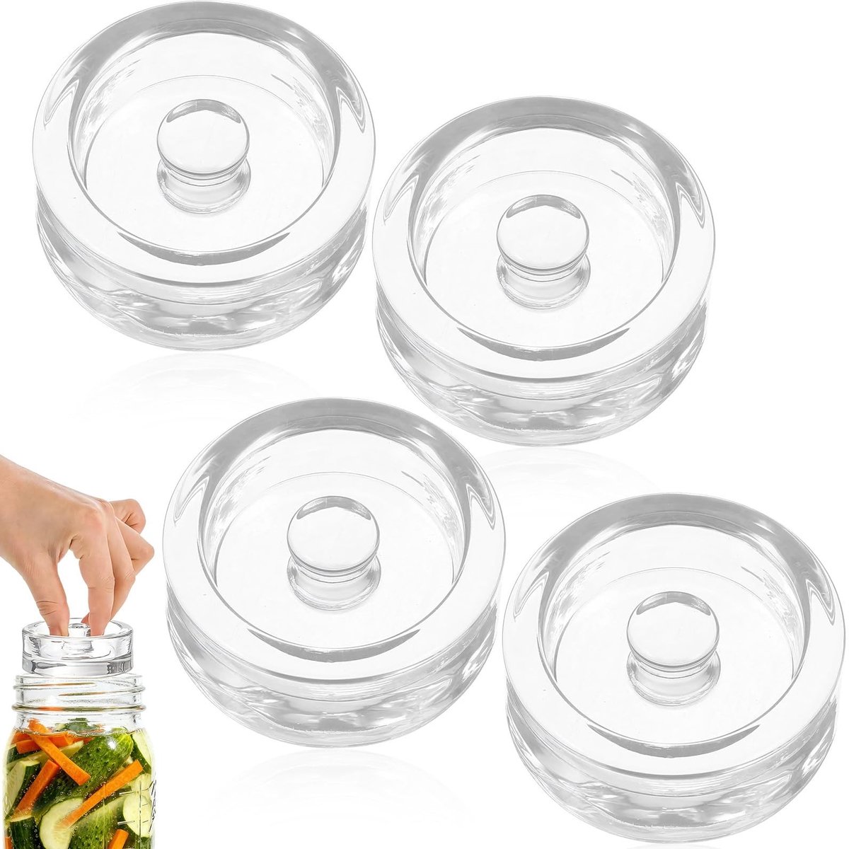 Omgoods - Glazen Fermentatiewicht met Handvat Ø7 cm voor Jars