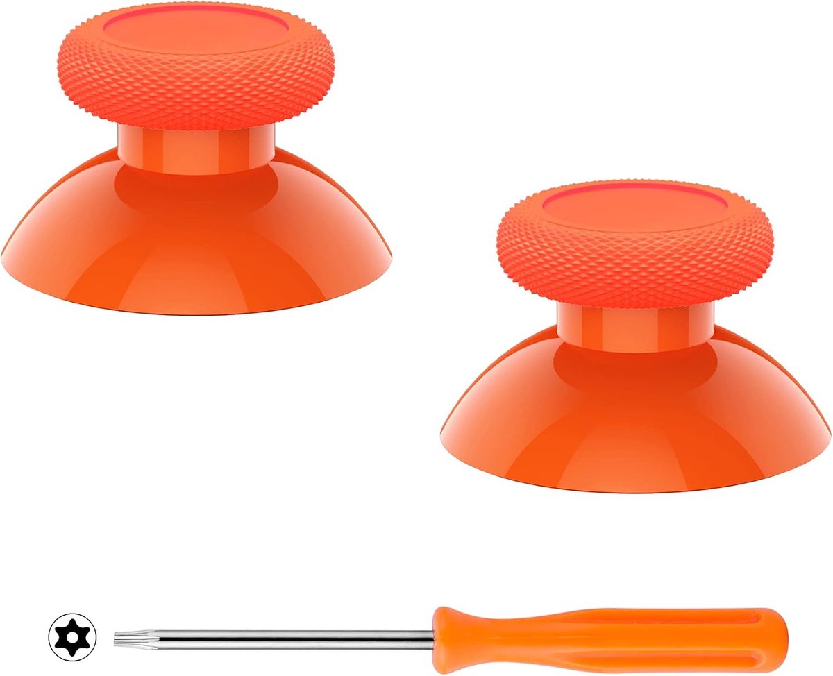 eXtremeRate Oranje Vervangende Thumbsticks voor Xbox Series X/S, Xbox One & Elite Controller, Kunststof, Spelcomputer, Accessoire Kit