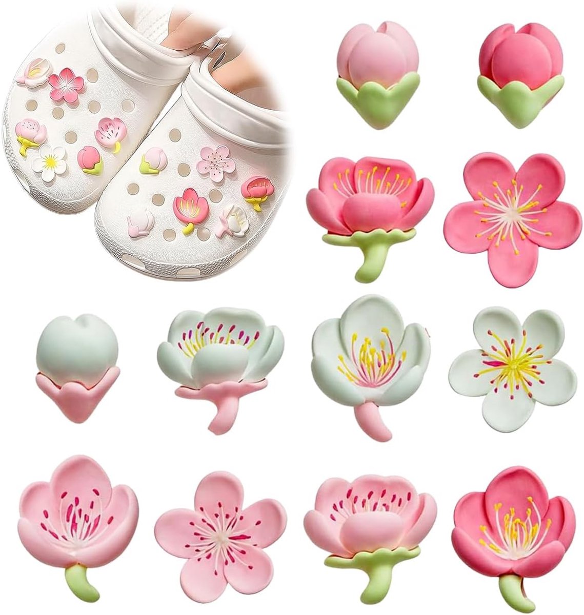 Bedels, schoensteker, sakura accessoires, schoenbedels, sakura accessoires, bedels voor kinderen, afneembare schoenbedels voor meisjes, vrouwen, kinderen
