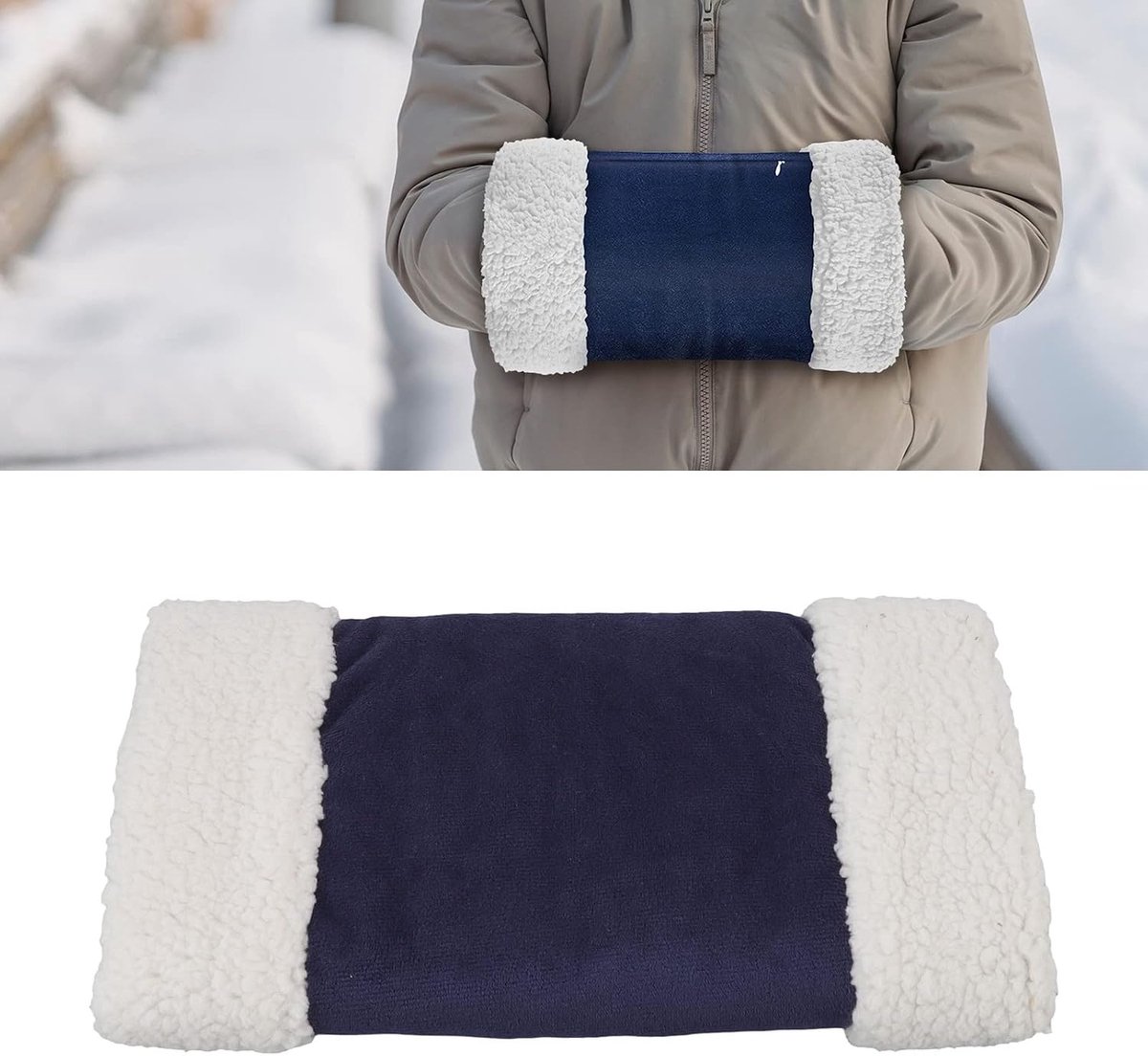 Verwarmde Handmof, Verdikte Verwarmde Handwarmer Etui USB Oplaadbare Elektrische Verwarming, Snelle Verwarming, voor Buiten Jacht Sneeuw Kamperen in Koude Winter 10W(Donkerblauw) — cadeau in Sport & Outdoor - foto 7