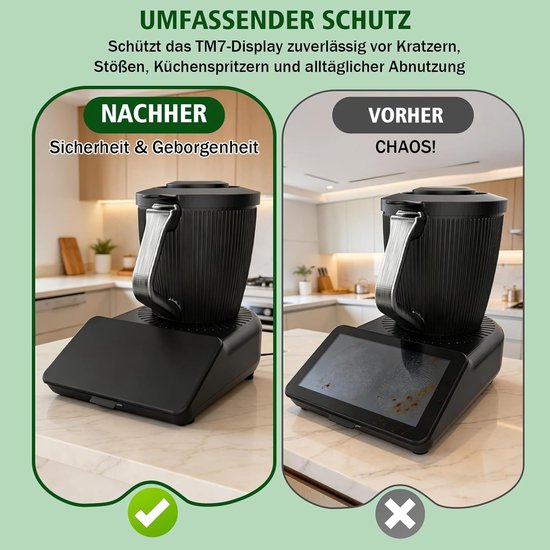displaybescherming voor Thermomix TM7, waterdichte en stofdichte displayafdekking, krasbestendige beschermplaat voor TM7-display, accessoires voor Vorwerk Bimby TM7 keukenmachine — afbeelding 3
