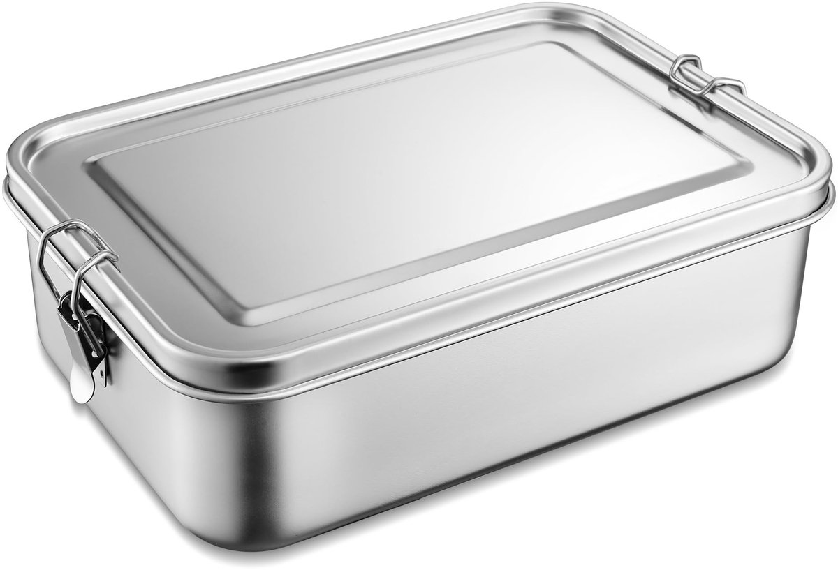 Omgoods - RVS Bento Box met 3 Compartimenten, Geschikt voor School en Picnics