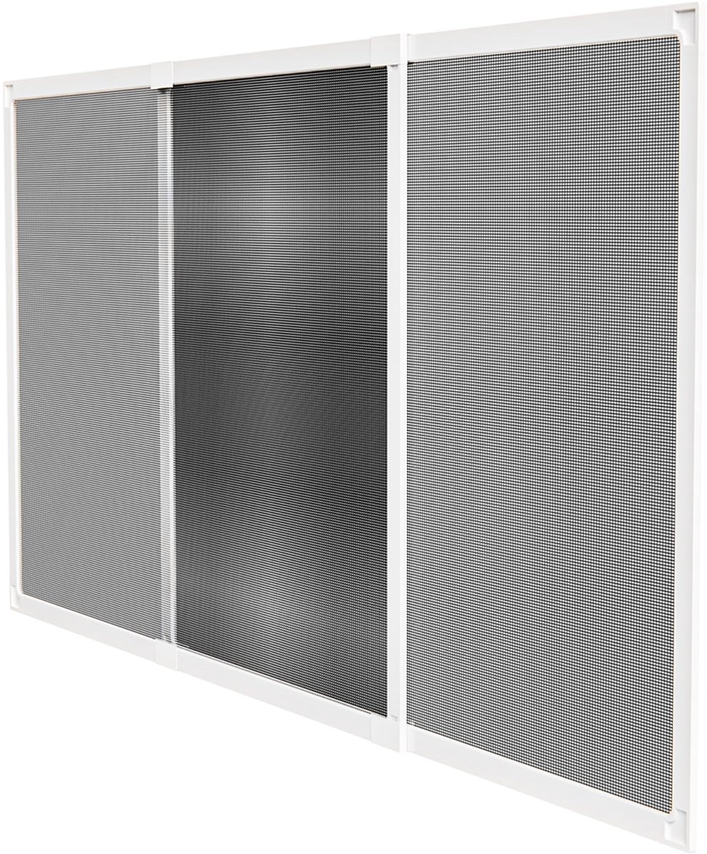 Omgoods - Amig Uittrekbaar Raamscherm - Makkelijk te Installeren - 100 x 70 cm - Wit Aluminium