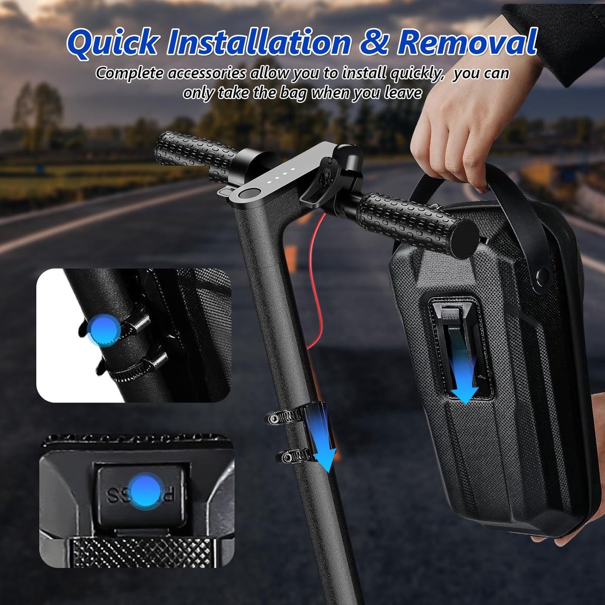 Omgoods - 3L Waterdichte Scooter Handlebar Bag met Hard Shell