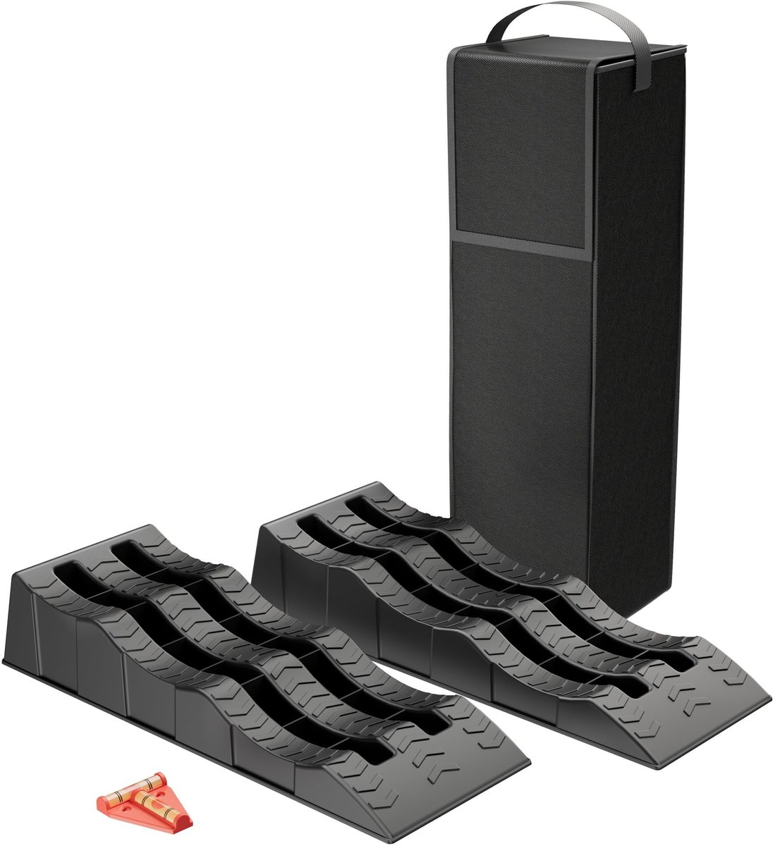 Omgoods - Wielenblokken met 3 Hoogtes - Set van 2 voor Caravans en Voertuigen