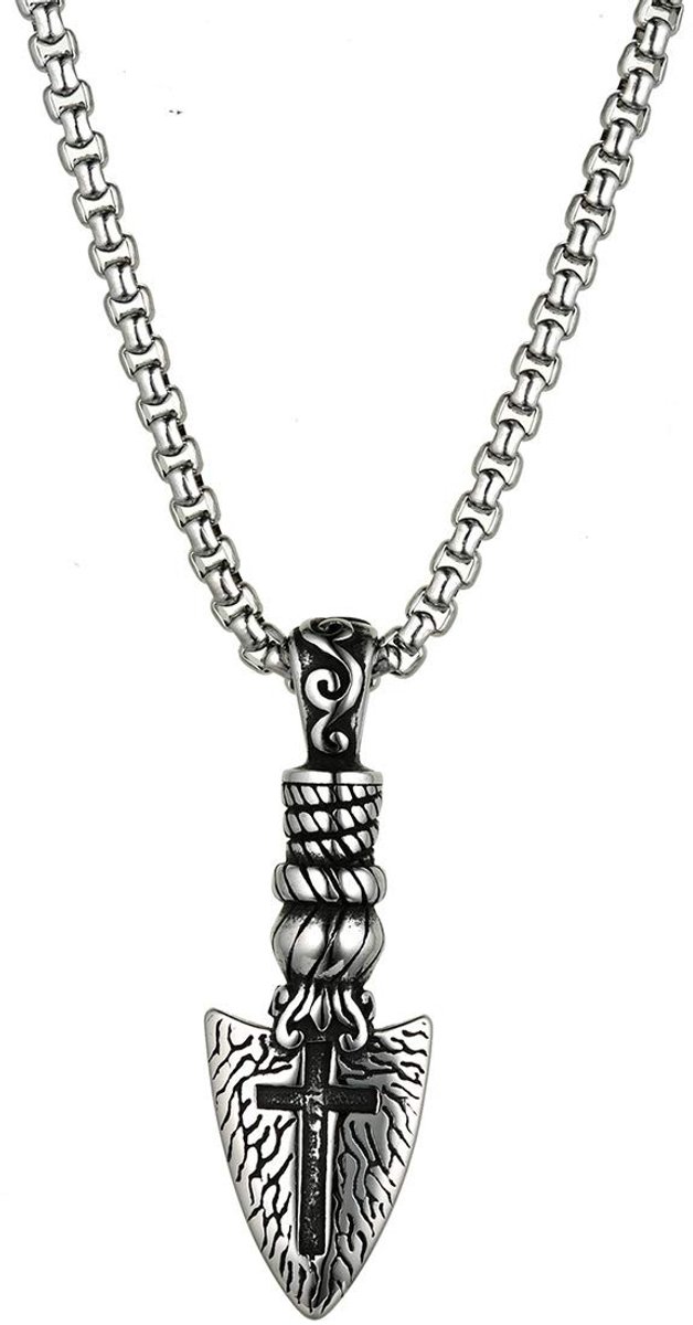 Omgoods - Unisex Punk Ketting met Schaar en Kam van Roestvrij Staal