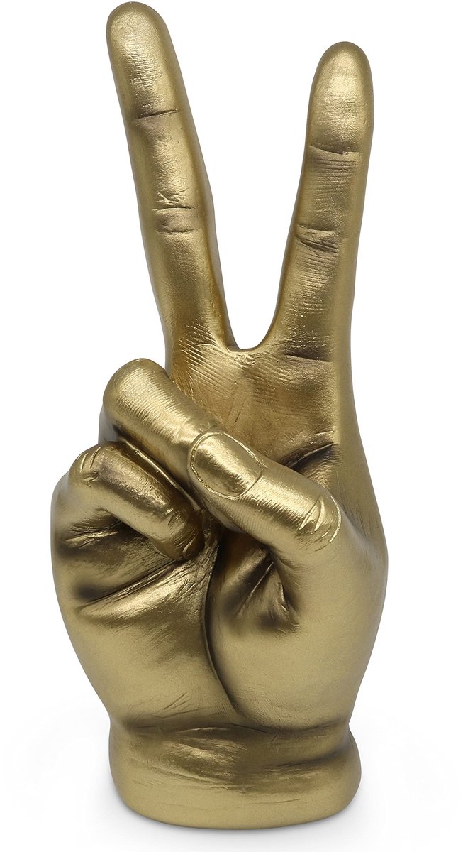 Omgoods - Gouden Overwinning Beeld - Moderne Sculptuur van Marmerresin 20 cm