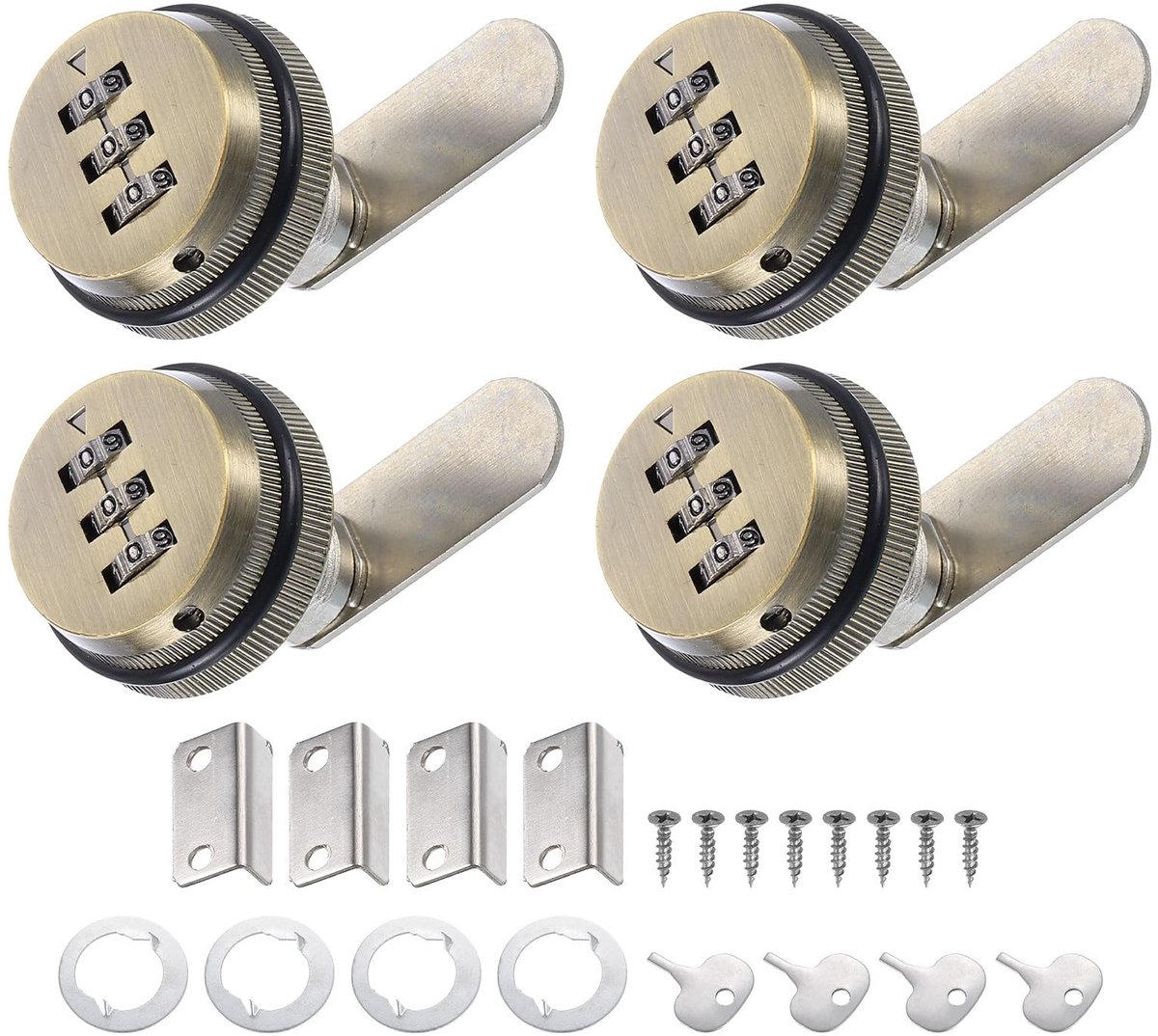 Omgoods - 1.5 Inch Combinatie Cam Lock - 4 Stuks Gecombineerde Kluisjesloten