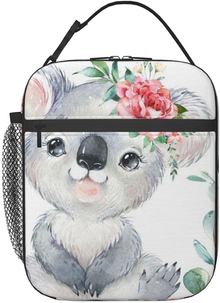 Omgoods - Floral Tree Koala Insulated Lunch Bag - Herbruikbare Koeltas voor Werk en School