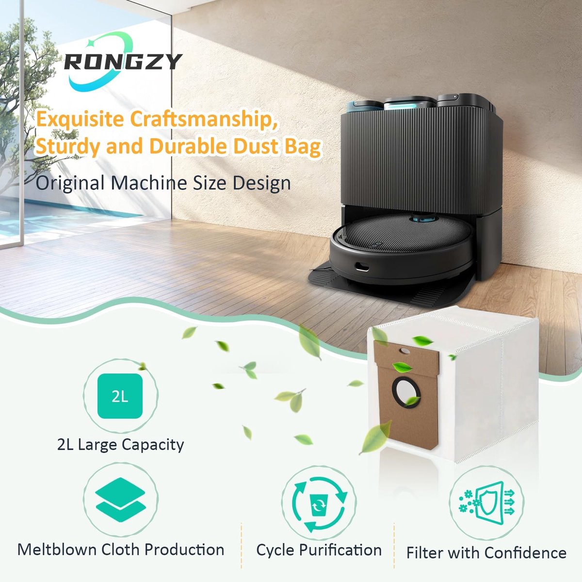 Omgoods - RongZy 8 Sets Stofzuigerzakken voor Conga 11090 - Vervangingsaccessoires