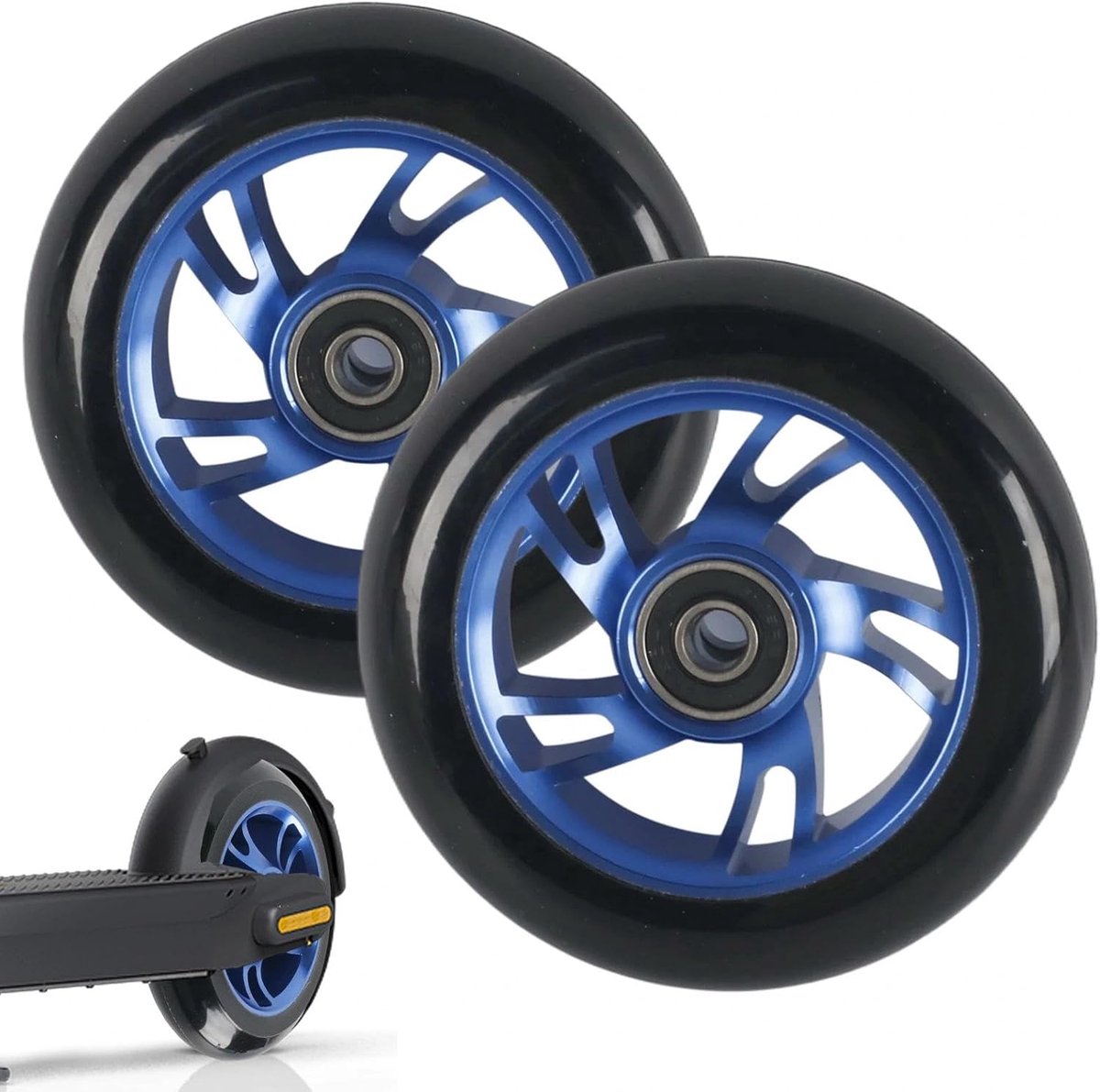 Vervangende Wielen voor Stuntstep 100mm, Wielen met ABEC-11 Kogellagers en Velgen van Aluminiumlegering, Hardheid 88A, Compatibel met de Meeste Freestyle & Kickscooters