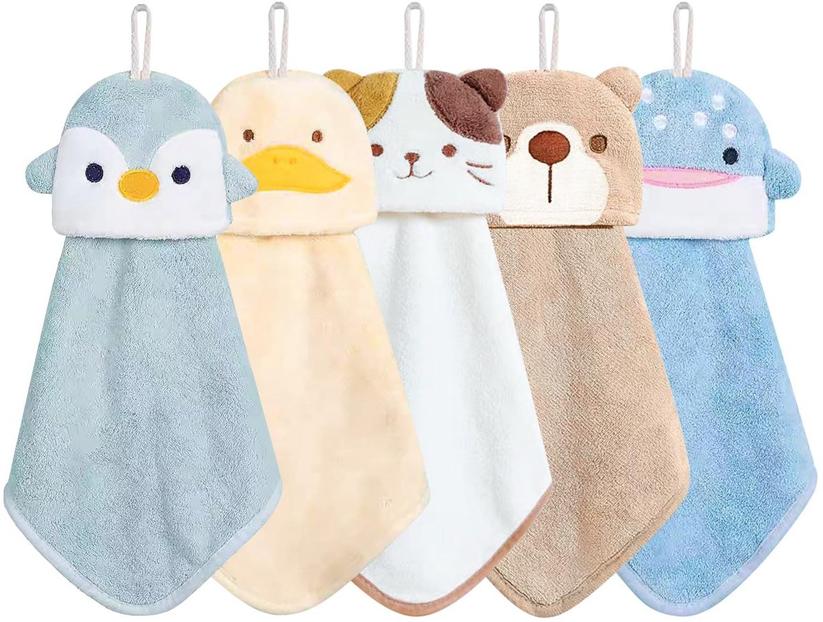 Omgoods - Set van 5 Kindertowels met Schattige Ontwerpen