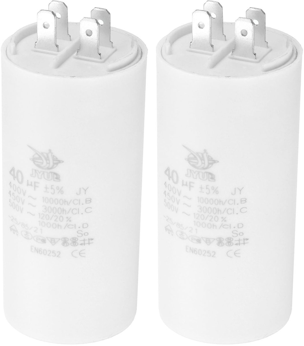 Omgoods - 2x CBB60 40uf Condensator - AC 450V, 4-Pennen voor Airconditioning en Ventilatoren