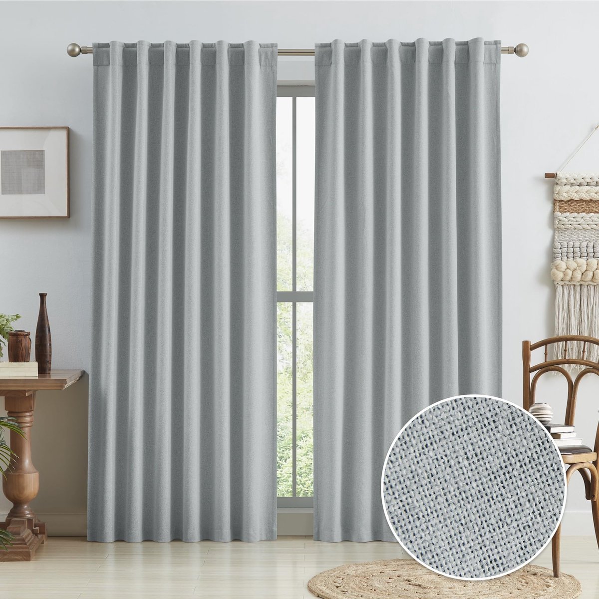 Omgoods - Luxe Lichte Grijze Verduisterende Gordijnen - 96 Inch Hoog