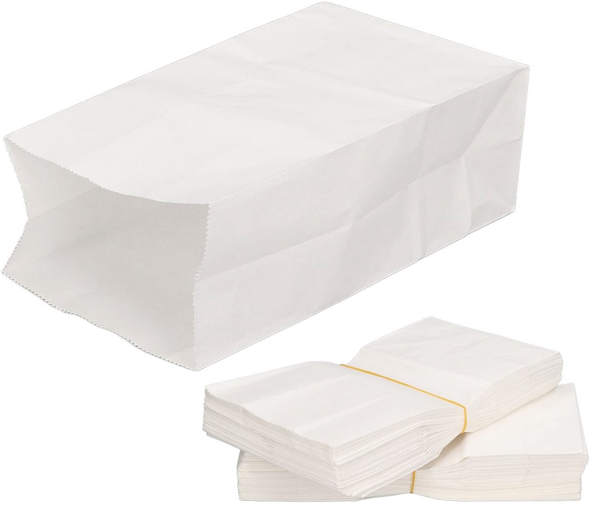 Omgoods- Papieren Zakken 100 Stuks - Bruin Kraftpapier - Voedselveilige Waszakken - Stevige Draagtassen - Ideaal Voor Snacks/Brood - Composteerbaar en Biologisch Afbreekbaar - Voedselzakken