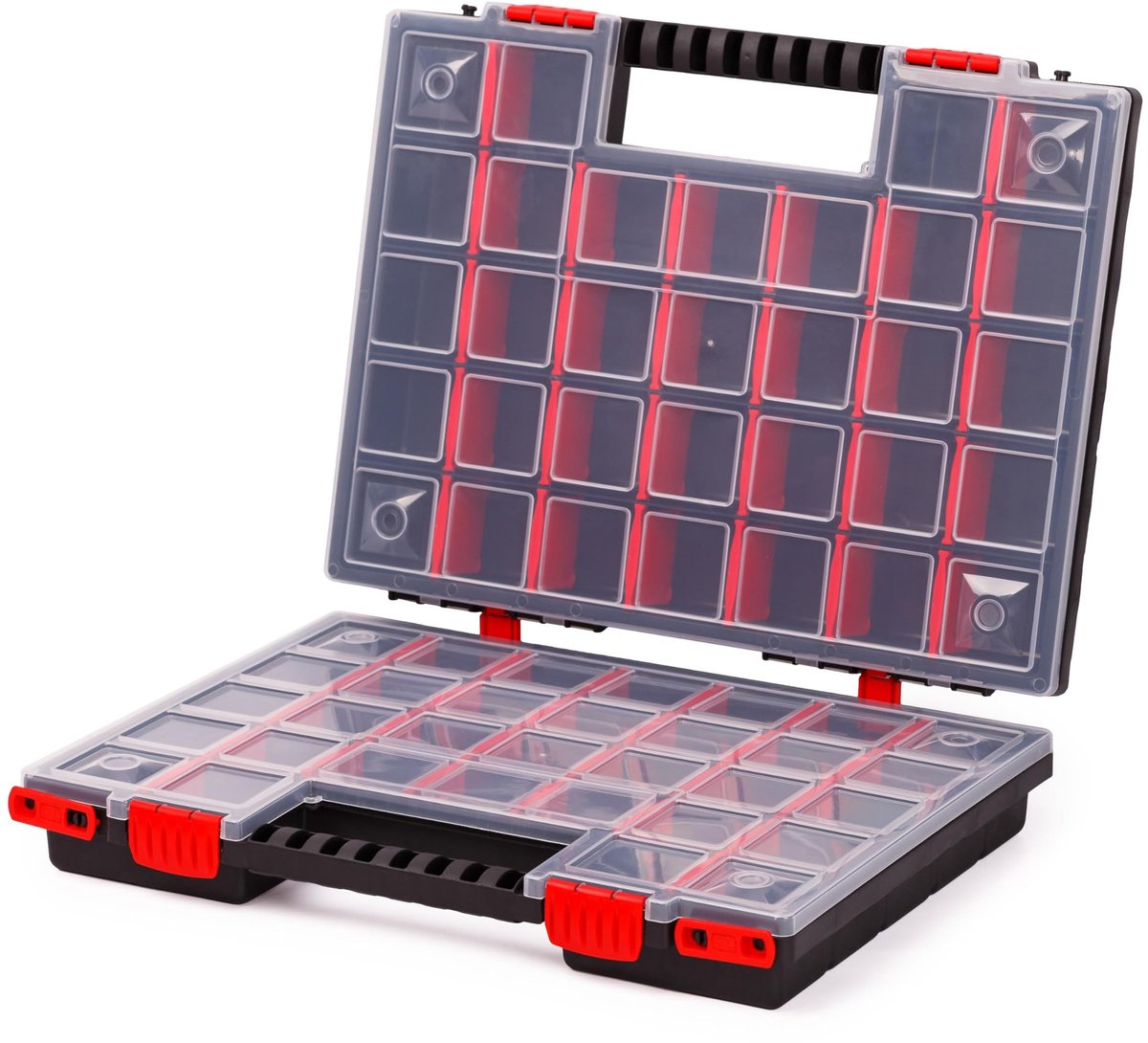 Omgoods - Dubbelzijdige Assortimentdoos met 64 Compartimenten - Perfect voor Werkplaats en Garage