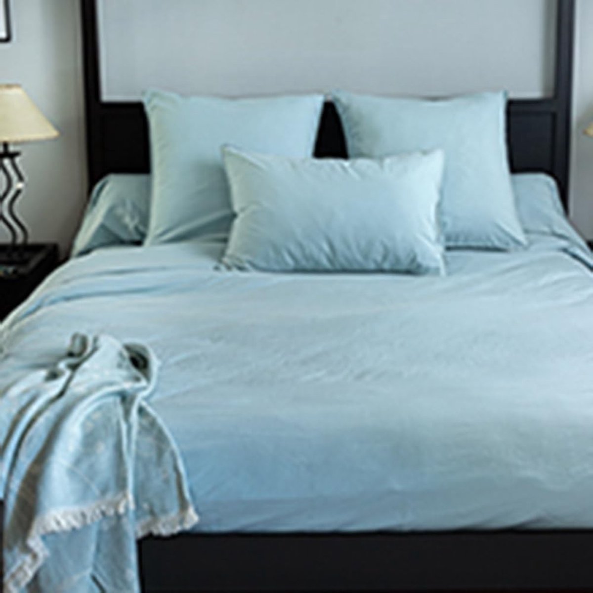 Omgoods - Hoeslaken voor Pet - Katoen, Gewassen, 90 cm x 190 cm, Maanblauw