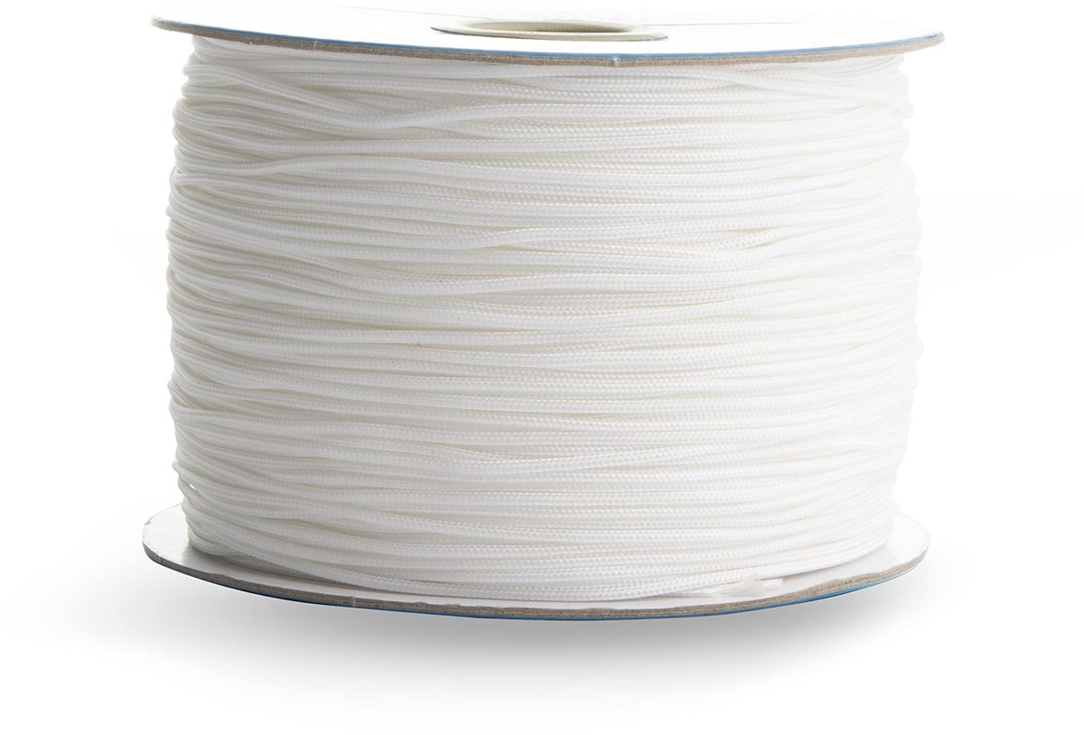 Omgoods - Roman Gordijn Tape - 1.2mm Touw voor Oostenrijkse Partij Band (Wit, 200m)
