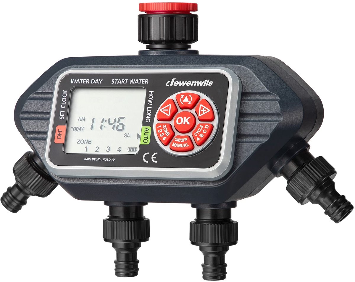 Omgoods - Irrigatiecomputer met 4 Uitgangen en 4 Programma's - Automatische Tuin Timer