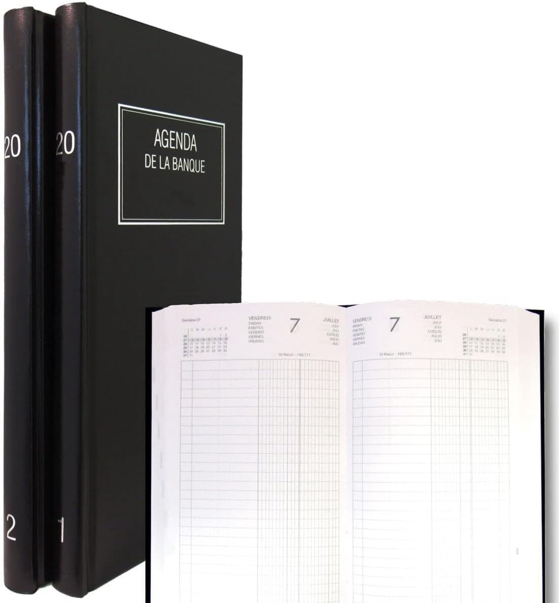 Omgoods - Lecas Long Prestige Dag Kalender 2023 - 1 Dag / 2 Pagina's - Zwart