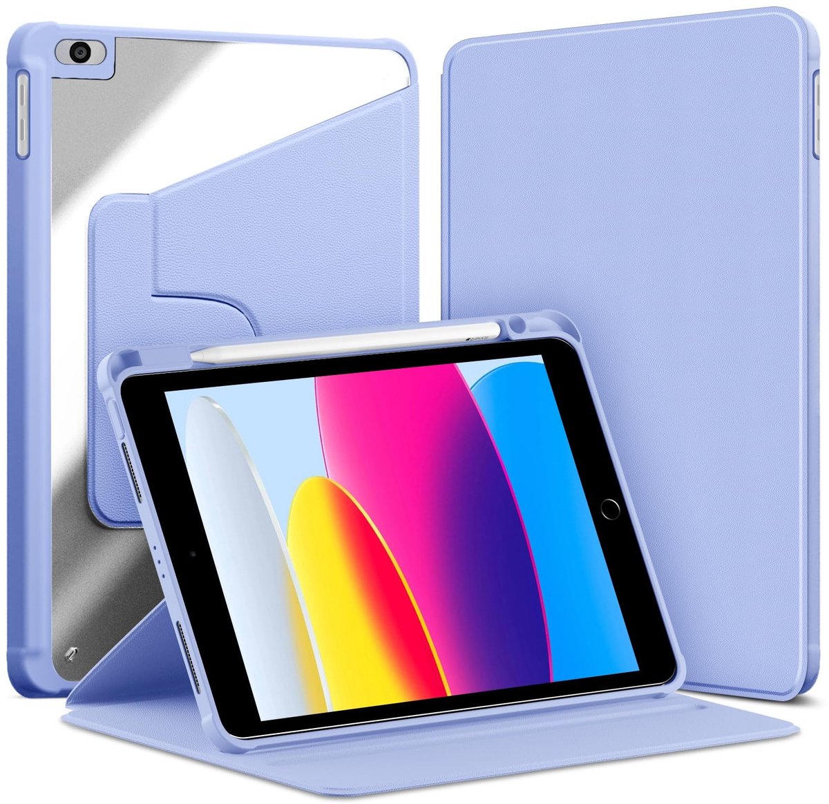 Omgoods - Rotating Case voor iPad 9.7 inch 2018/2017 - 360° Draaibare Beschermhoes met Penhouder