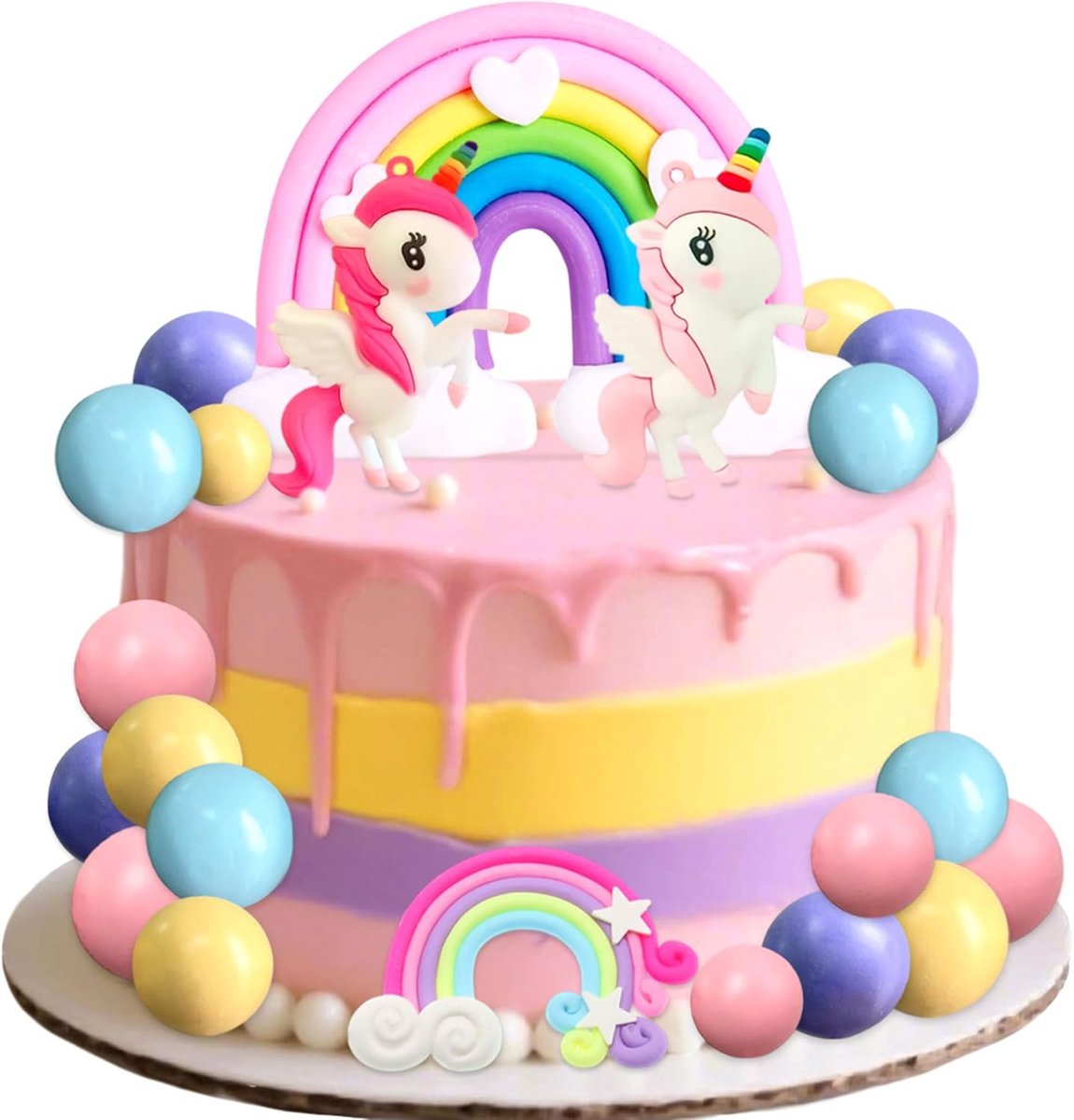 eenhoorn taart versiering regenboog kindertaart meisjes cake | eenhoorn taart versiering regenboog kindertaart meisjes cake decoratie kinderfeest