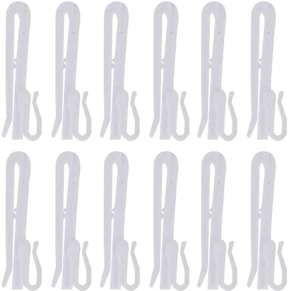 Omgoods - Set van 50 Plastic Gordijnhaken - Verstelbare Squeeze Pleat Hanger