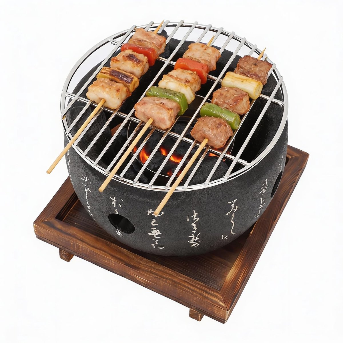 Omgoods- Mini BBQ Grill Draagbaar - Houtskoolbarbecue - Aluminiumlegering - Grillrek - Snel opwarmend - Ideale kooktemperatuur - Barbecue