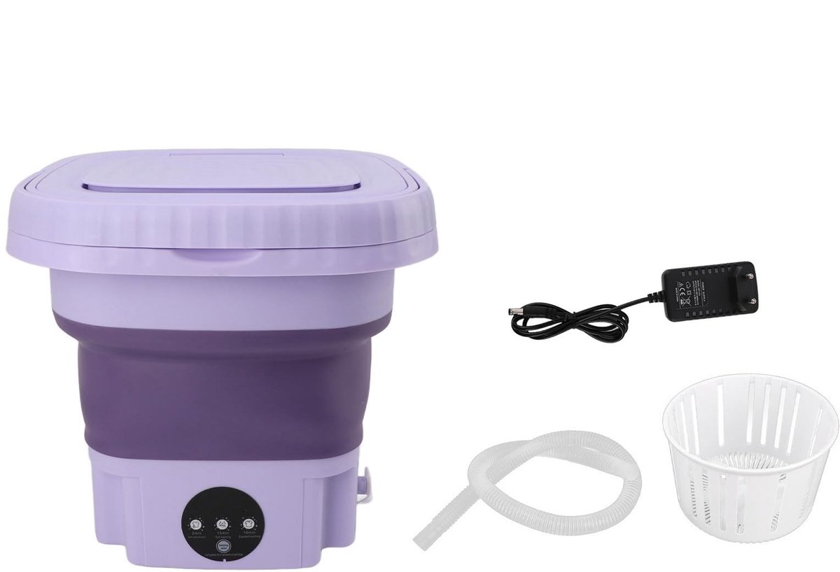 Omgoods- Wasmachine Opvouwbaar - Draagbare Mini-Wasmachine - Automatische Reiniging - 11 Liter Capaciteit - Geschikt voor Slaapzalen - Ruimtebesparend Ontwerp - Miniwasmachine