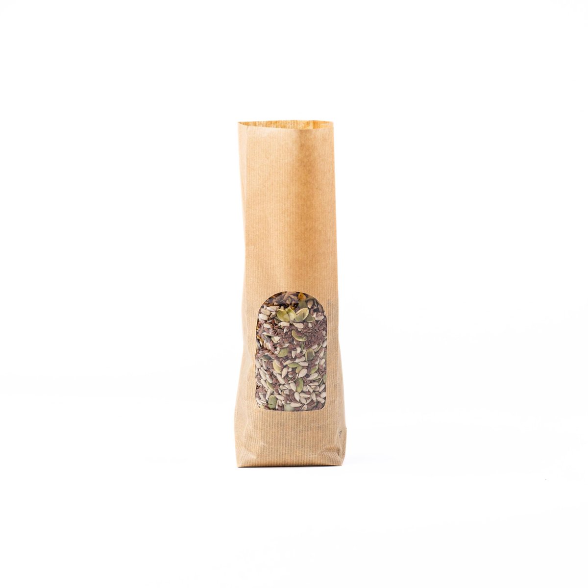 Omgoods - Pack van 50 vierkante papieren voedselzakken met transparante venster - 8 + 5 x 26 cm