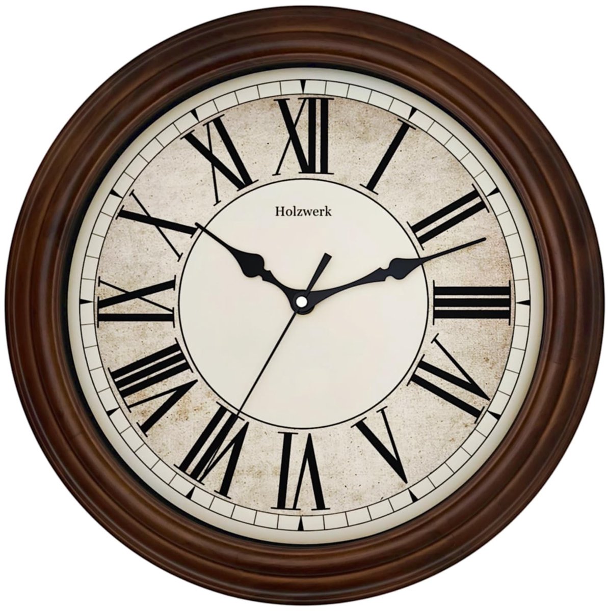 Omgoods - Retro Wandklok van Hout met Romeinse Cijfers - 35 cm