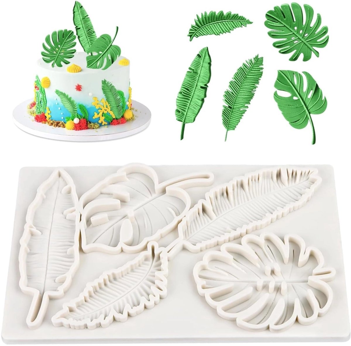Omgoods - Mini Tropische Bladvorm Silicone Mal voor Taartdecoratie