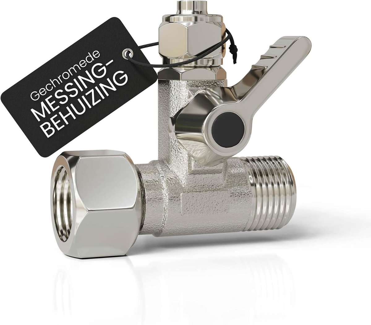 smardy Afsluitkraan Adapter T 3/8x3/8x3/8" voor aansluiting van 2 apparaten | Stopkraan om side-by-side koelkast, osmose-installatie, waterfilter of koffiezetapparaat aan te sluiten