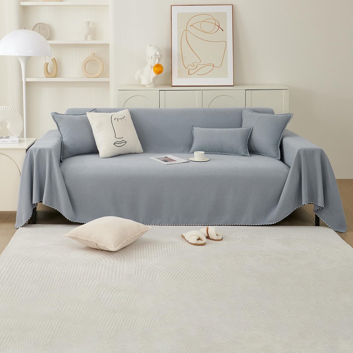 Omgoods - Multifunctionele Chenille Sofa Cover - Extra Groot en Reversible