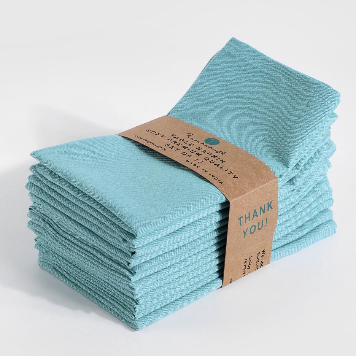 Omgoods - Fingercraft Set van 12 Premium Katoenen Servetten - Natuurlijk en Absorberend