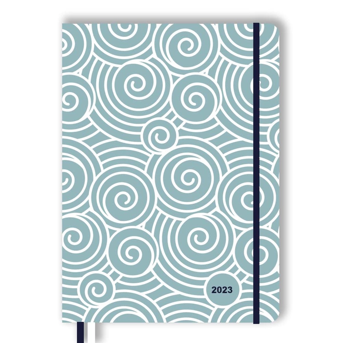 Omgoods - Agenda 2023 - Weekplanner A5 met Zachtblauwe Golfpatroon