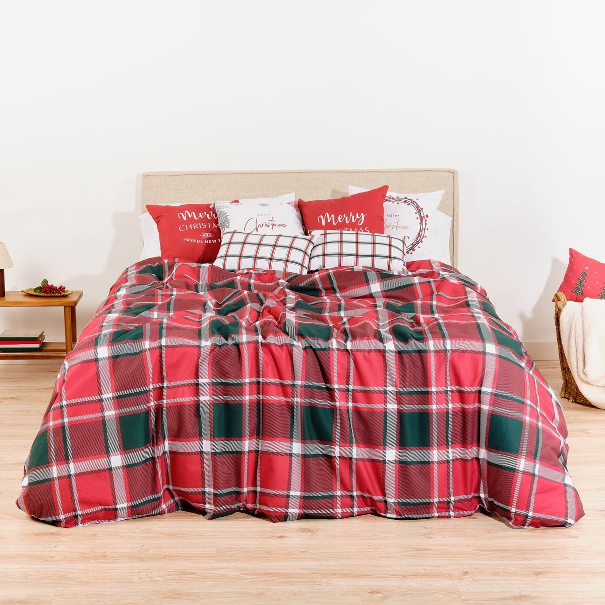 Omgoods - Duvet Cover Kerst met Knopen 240 x 220 cm